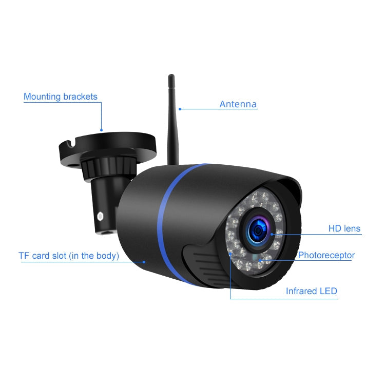 Q4 2.0 Million Pixels 1080P HD Wireless IP Camera, Support Motion Detection & Two-way Audio & Infrared Night Vision & TF Card, AU Plug