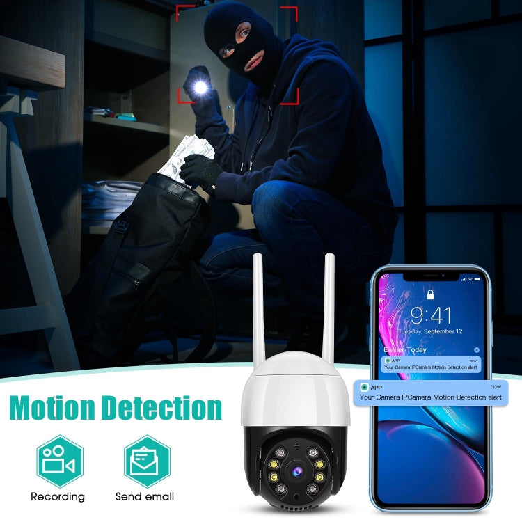 QX29 3.0MP HD WiFi IP Camera, Support Night Vision & Motion Detection & Two Way Audio & TF Card, EU Plug