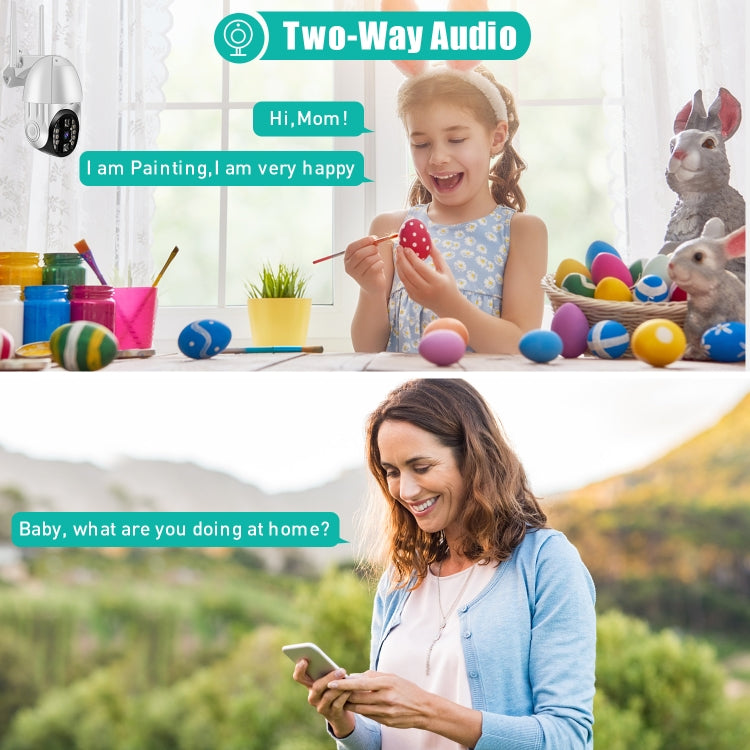QX33 1080P Panoramic PTZ 360 Degree Rotating WIFI Camera, Support Day and Night Full Color & Two-way Voice Intercom & Motion Detection Alarm & Video Playback & 64GB TF Card, US Plug