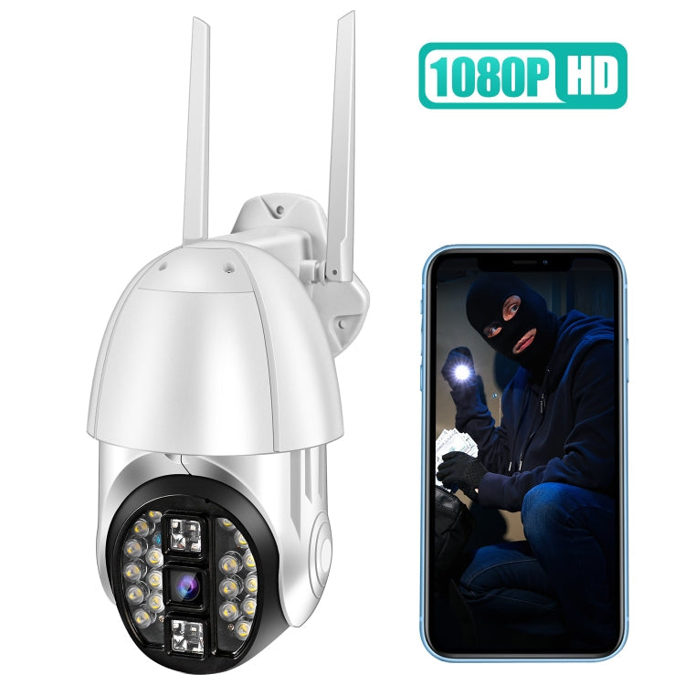 QX33 1080P Panoramic PTZ 360 Degree Rotating WIFI Camera, Support Day and Night Full Color & Two-way Voice Intercom & Motion Detection Alarm & Video Playback & 64GB TF Card，EU Plug