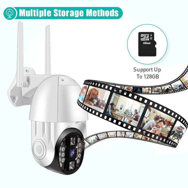 QX33 1080P Panoramic PTZ 360 Degree Rotating WIFI Camera, Support Day and Night Full Color & Two-way Voice Intercom & Motion Detection Alarm & Video Playback & 64GB TF Card, UK Plug