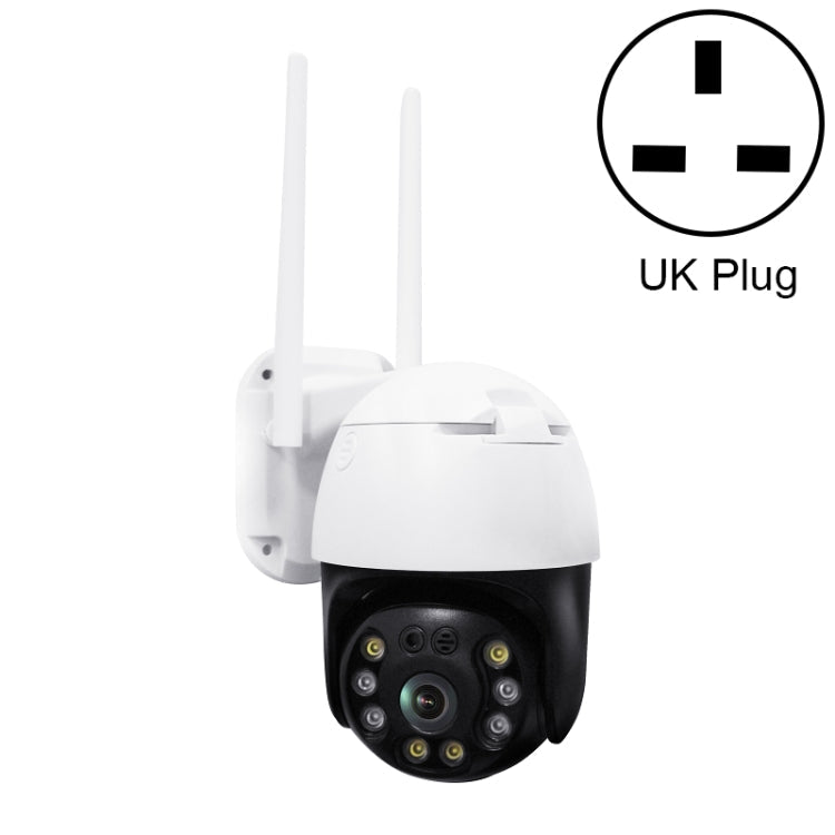 QX36 1080P 3.0MP 3.6mm Lens IP65 Waterproof PTZ 360 Degree Rotating WIFI Camera, Support Day and Night Full Color & Two-way Voice Intercom & Motion Humanoid Detection & Video Playback & 128GB TF Card, UK Plug