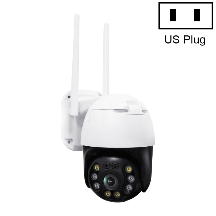 QX36 1080P 3.0MP 3.6mm Lens IP65 Waterproof PTZ 360 Degree Rotating WIFI Camera, Support Day and Night Full Color & Two-way Voice Intercom & Motion Humanoid Detection & Video Playback & 128GB TF Card, US Plug