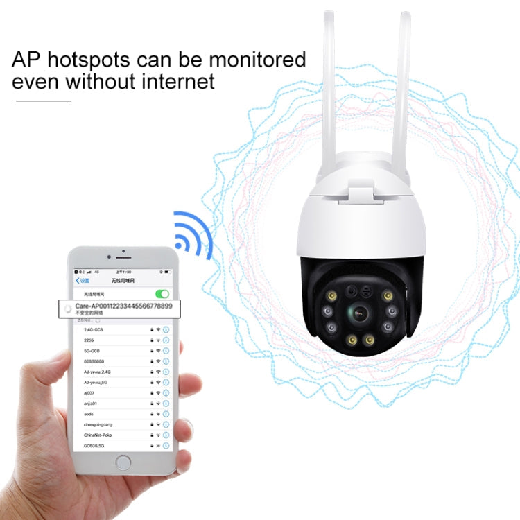 QX36 1080P 3.0MP 3.6mm Lens IP65 Waterproof PTZ 360 Degree Rotating WIFI Camera, Support Day and Night Full Color & Two-way Voice Intercom & Motion Humanoid Detection & Video Playback & 128GB TF Card, UK Plug
