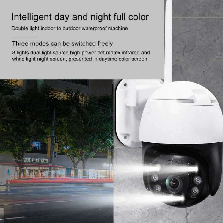 QX36 1080P 3.0MP 3.6mm Lens IP65 Waterproof PTZ 360 Degree Rotating WIFI Camera, Support Day and Night Full Color & Two-way Voice Intercom & Motion Humanoid Detection & Video Playback & 128GB TF Card, EU Plug