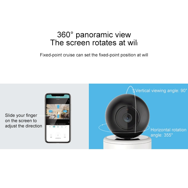 YT46 HD Wireless Indoor Network Shaking Head Camera, Support Motion Detection & Infrared Night Vision & Micro SD Card, EU Plug