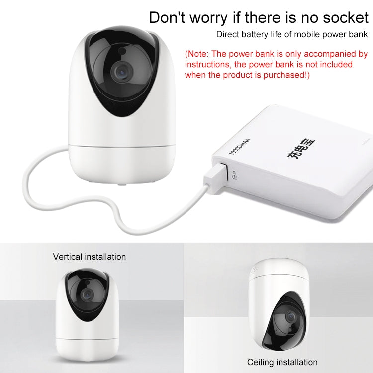 YT47 HD Wireless Indoor Network Shaking Head Camera, Support Motion Detection & Infrared Night Vision & Micro SD Card, US Plug