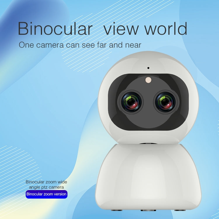 YT48 HD Wireless Indoor Network Shaking Head Binocular Camera, Support Motion Detection & Infrared Night Vision & Micro SD Card, EU Plug