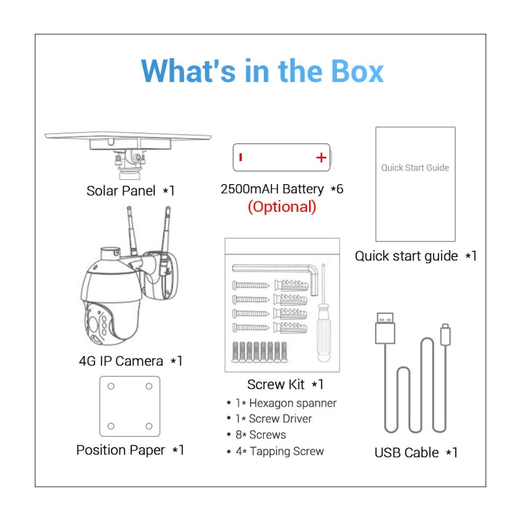 ESCAM QF480 US Version HD 1080P IP66 Waterproof 4G Solar Panel PT IP Camera with Battery, Support Night Vision / Motion Detection / TF Card / Two Way Audio (White)