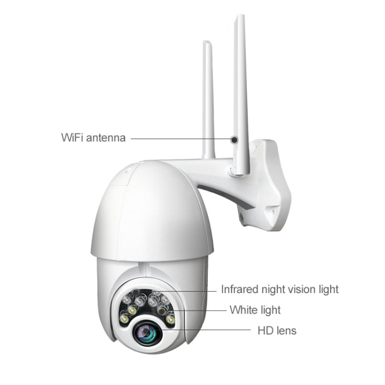Q10 Outdoor Mobile Phone Remotely Rotate Wireless WiFi 10 Lights IR Night Vision HD Camera, Support Motion Detection Video / Alarm & Recording, EU Plug