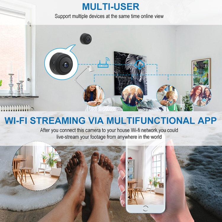 A9+ 1080P WiFi Remote Wireless Camera, Support Night Vision & Motion Detection & TF Card, Broadcom Bluetooth Solution(White)
