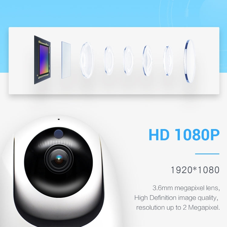 ESCAM PVR008 HD 1080P WiFi IP Camera, Support Motion Detection / Night Vision, IR Distance: 10m, US Plug(White)