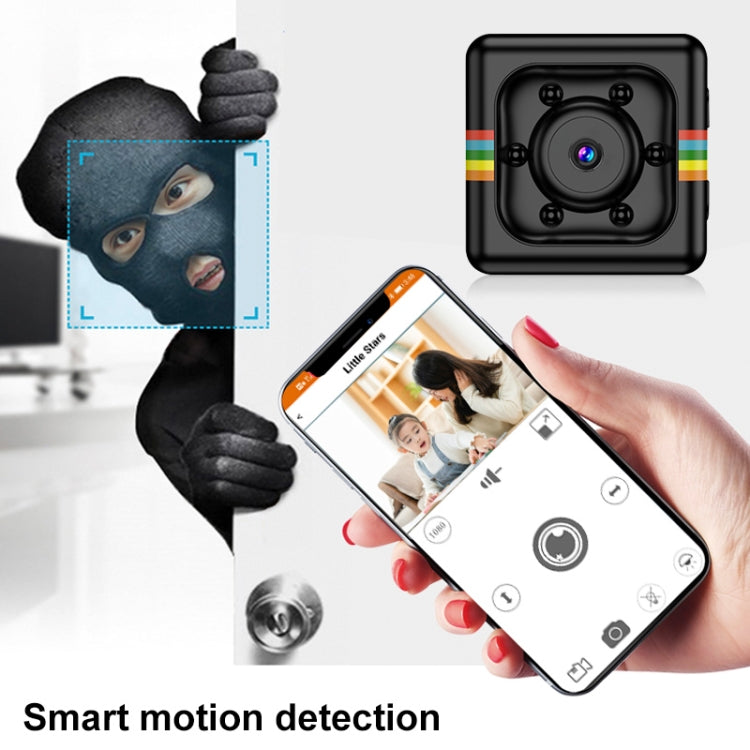 SQ11 Mini DV HD 1080P 6 LEDs Sport Recorder Camera with Holder, Support Monitor Detection & IR Night Vision & TF Card (Black)