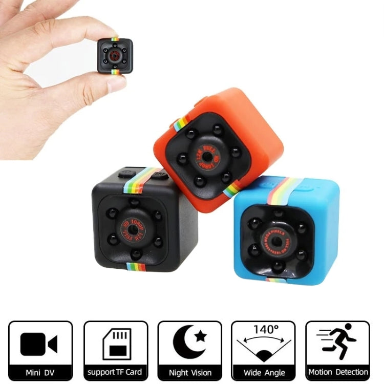 SQ11 Mini DV HD 480P 6 LEDs Sport Recorder Camera with Holder, Support Monitor Detection & IR Night Vision & TF Card (Blue)