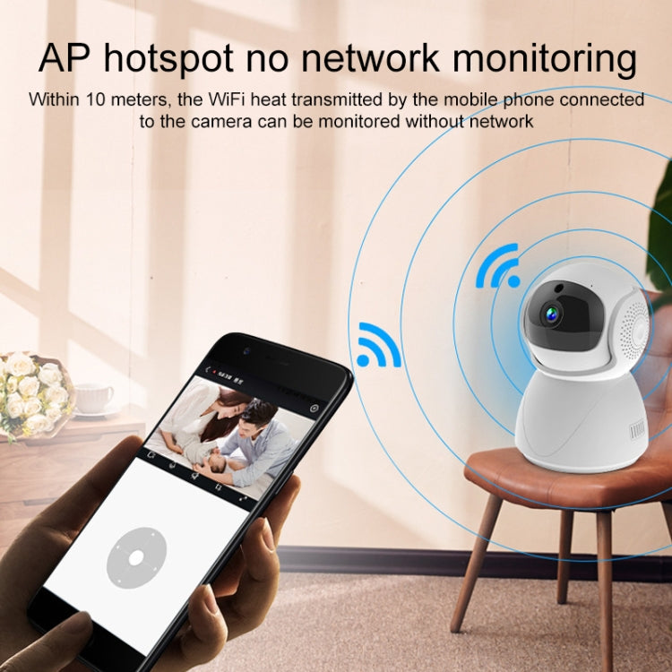 ZAS-5G01 1080P Home 5G WiFi Dual-band Panoramic Camera with 64GB TF Card, Support IR Night Vision & AP Hot Spot & Designated Alarm Area, EU Plug