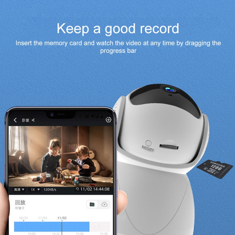 ZAS-5G01 1080P Home 5G WiFi Dual-band Panoramic Camera with 128GB TF Card, Support IR Night Vision & AP Hot Spot & Designated Alarm Area, US Plug