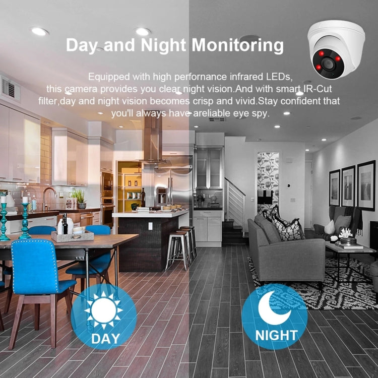 533W / IP POE (Power Over Ethernet) 720P IP Camera Home Security Surveillance Camera, Support Night Vision & Phone Remote View(White)