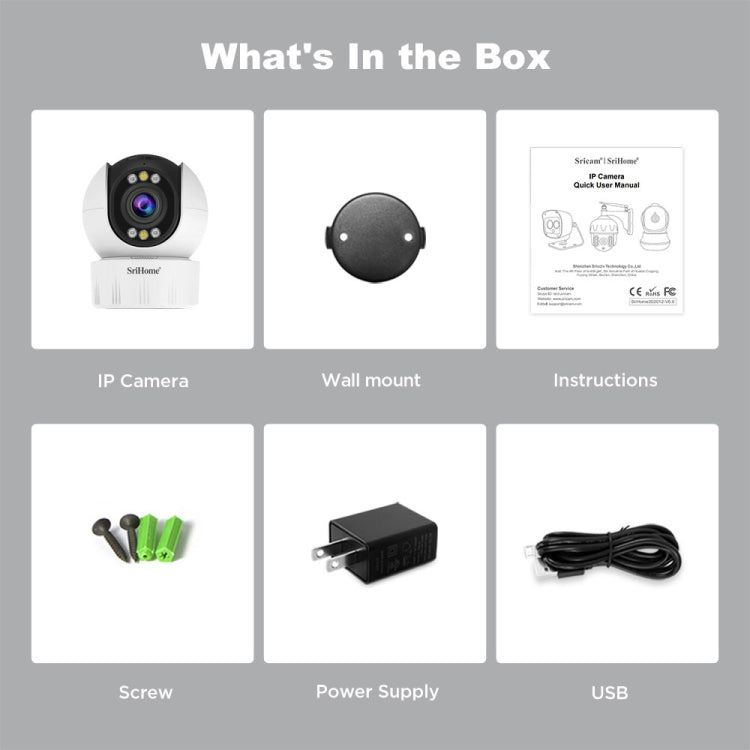 SriHome SH046 4.0 Million Pixels FHD Low Power Consumption Wireless Home Security Camera System (EU Plug)