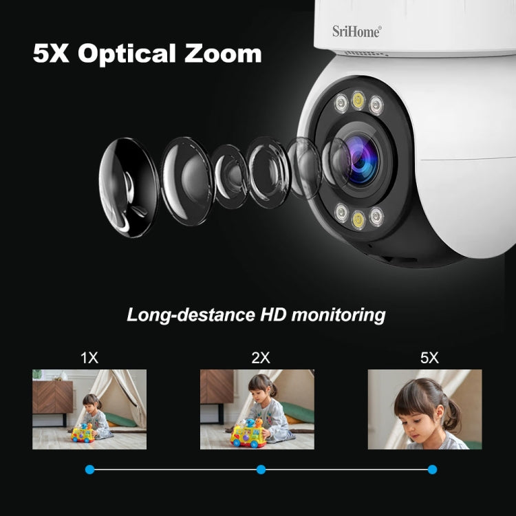SriHome SH046 4.0 Million Pixels FHD Low Power Consumption Wireless Home Security Camera System (UK Plug)