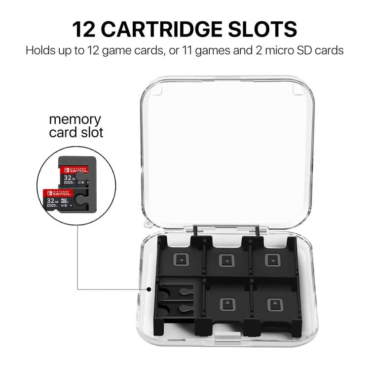 12 in 1 Box Memory Card Holder Box for Nintendo Switch(Black)