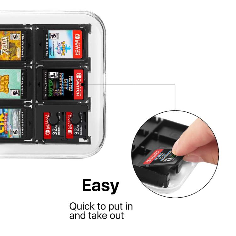 12 in 1 Box Memory Card Holder Box for Nintendo Switch(Black)