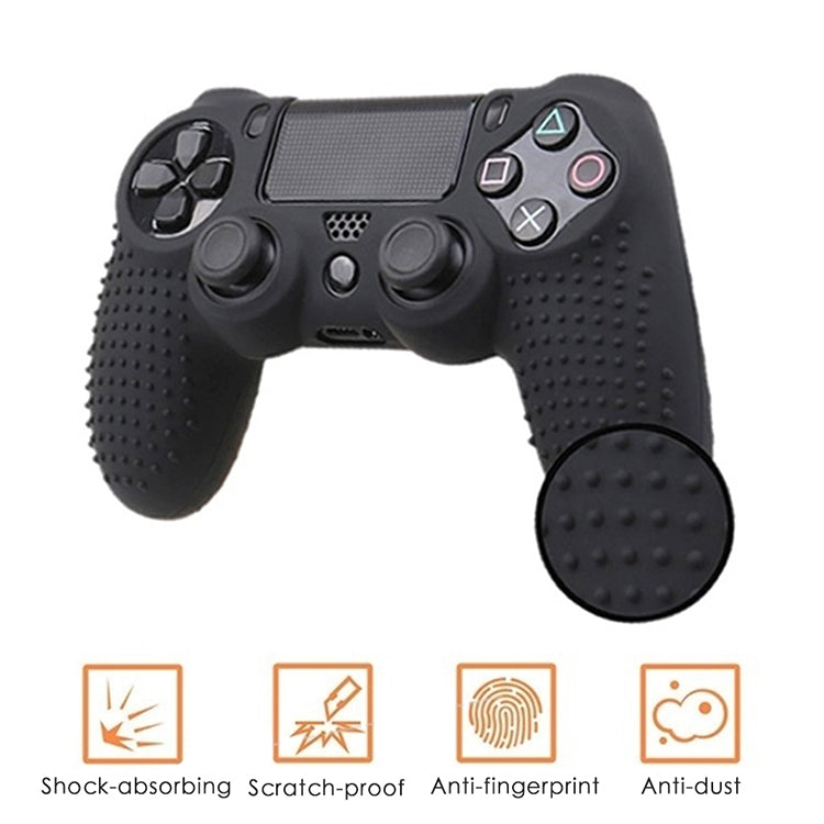 Non-slip Silicone Protective Case for Sony PS4(Black Blue)