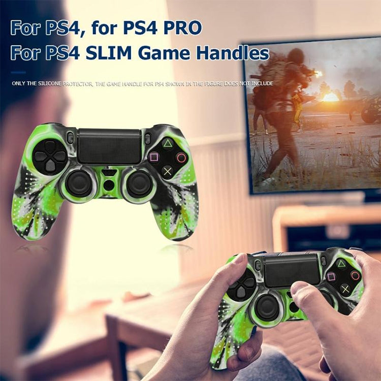 Non-slip Silicone Protective Case for Sony PS4(Black Blue)