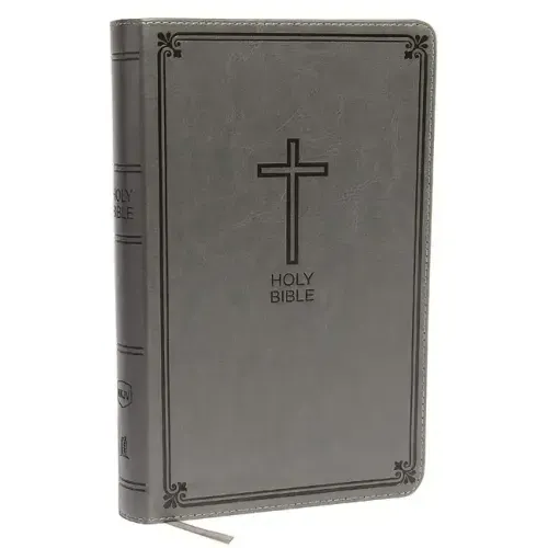NKJV, Deluxe Gift Bible, Imitation Leather, Gray, Red Letter Edition