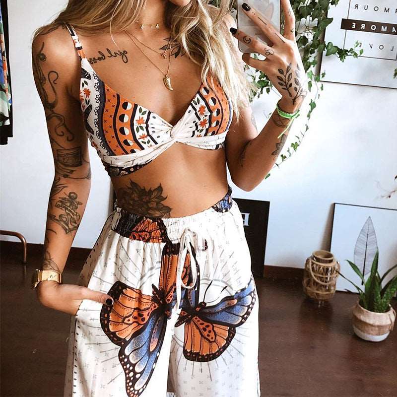 2   Pecs   Suit   Summer   Track suit   Sets   Womens   Outfits   Boho   Beach