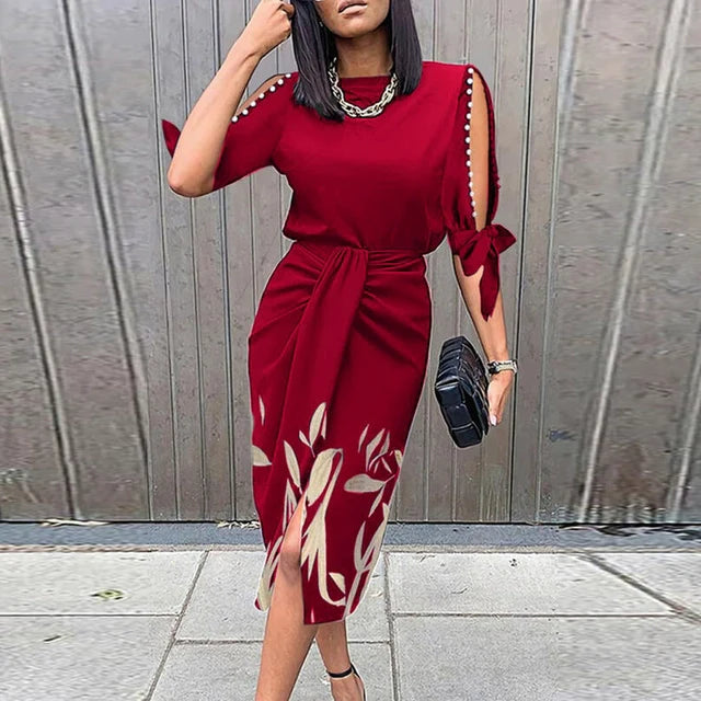 Elegant Open Sleeve Formal Dress