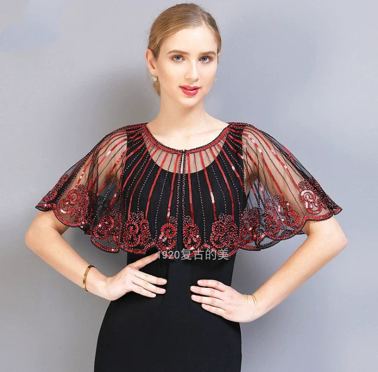 1920 Gatsby Style Evening Banquet Sequinned Shawl