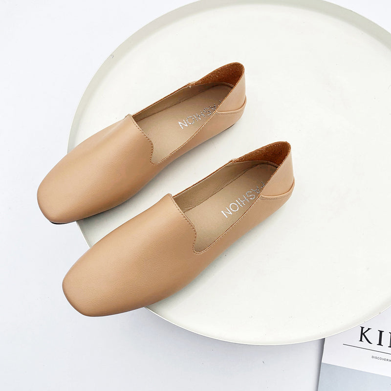2021 new pattern Doug shoes female Korean version Two wear Versatile fairy Flat bottom Square head Single shoes Ladle shoes Academic atmosphere Lazy shoes