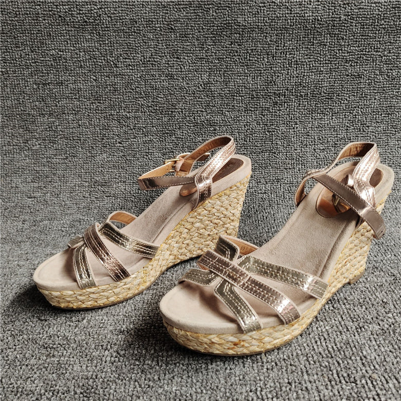 Remove the cabinet Broken code handle Thick bottom Sandals female high-heeled shoes female 2021 Summer style Slope heel Women's Shoes Fashion and leisure Beach shoes