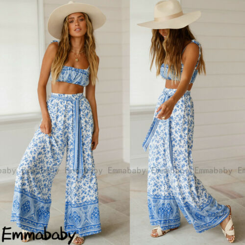 2   Pecs   Suit   Summer   Track suit   Sets   Womens   Outfits   Boho   Beach