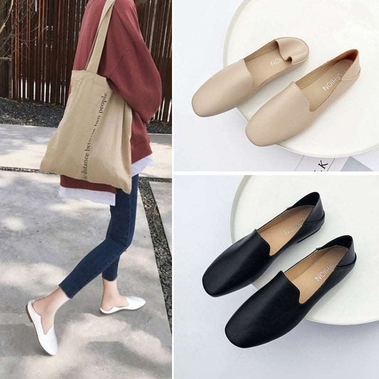 2021 new pattern Doug shoes female Korean version Two wear Versatile fairy Flat bottom Square head Single shoes Ladle shoes Academic atmosphere Lazy shoes