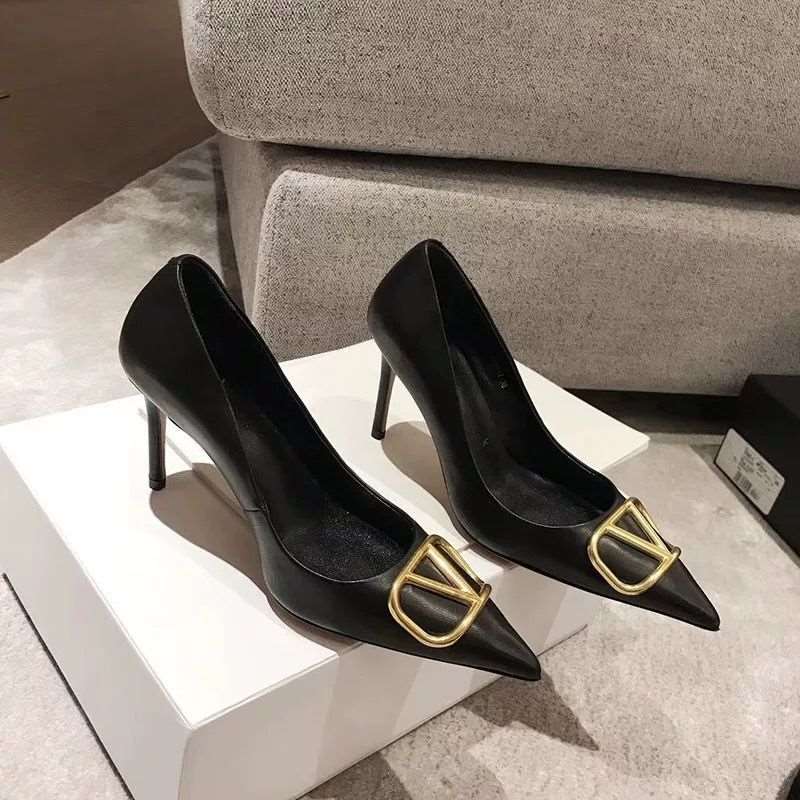 2023 spring and autumn new pattern Fine heel black Pointed shoes Sao Nude color high-heeled shoes sexy On the bed Shallow mouth Single shoes female flirt