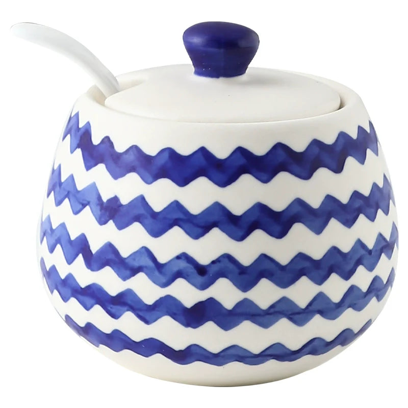 Hand Painted Underglaze Seasoning Containers