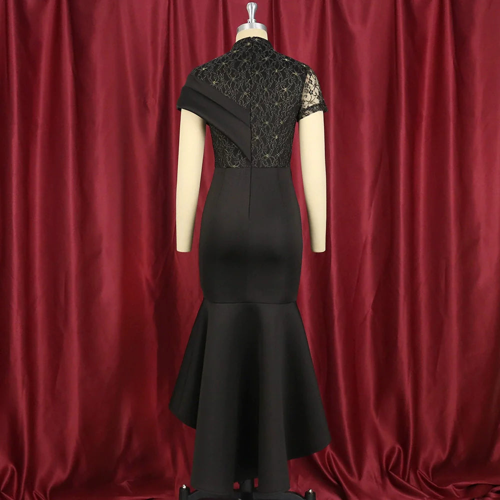 Elegant Large Ruffled Evening Dress