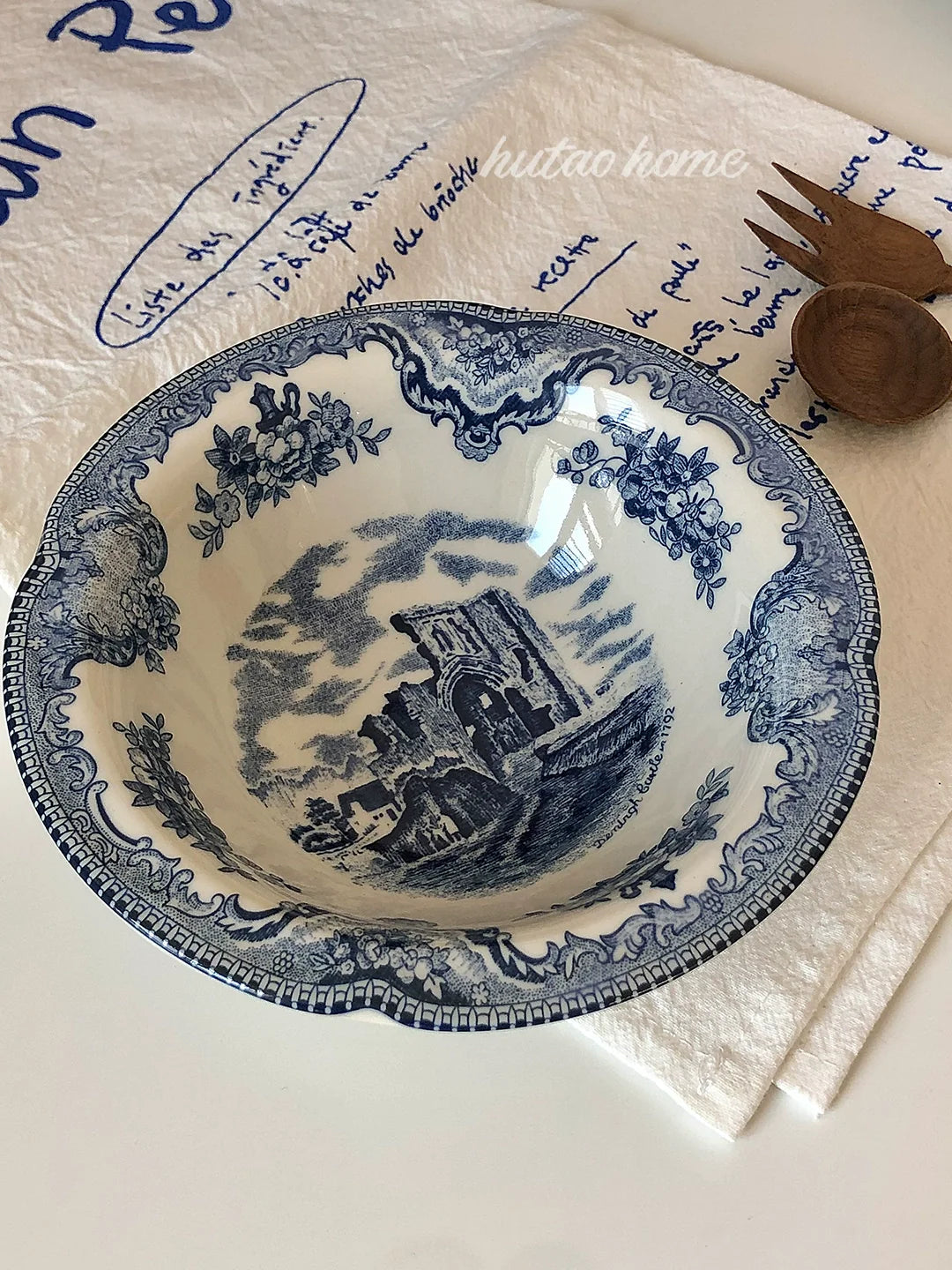 INS Style British Retro Blue Color Plate Breakfast Plate Dessert Plate Salad Bowl Italian Pasta Dish Soup Bowl Steak Plate