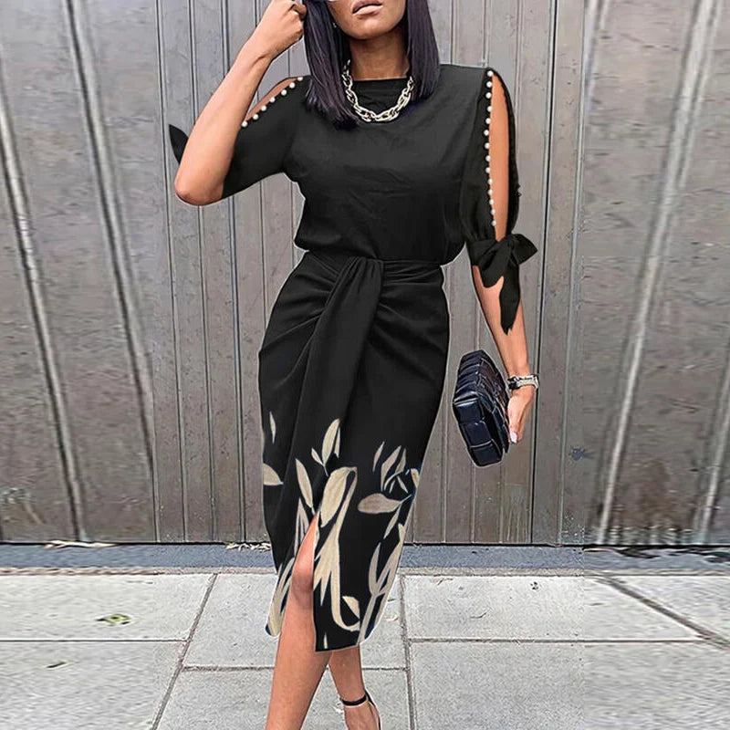 Elegant Open Sleeve Formal Dress