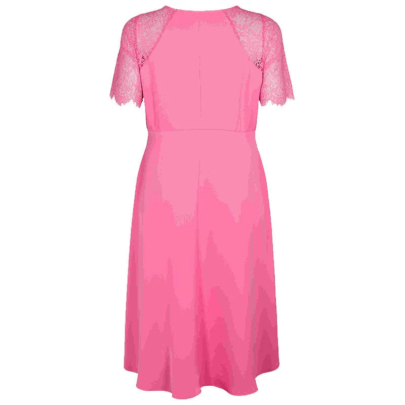 Lace Stitching Midi Trailing Dress Evening Gown