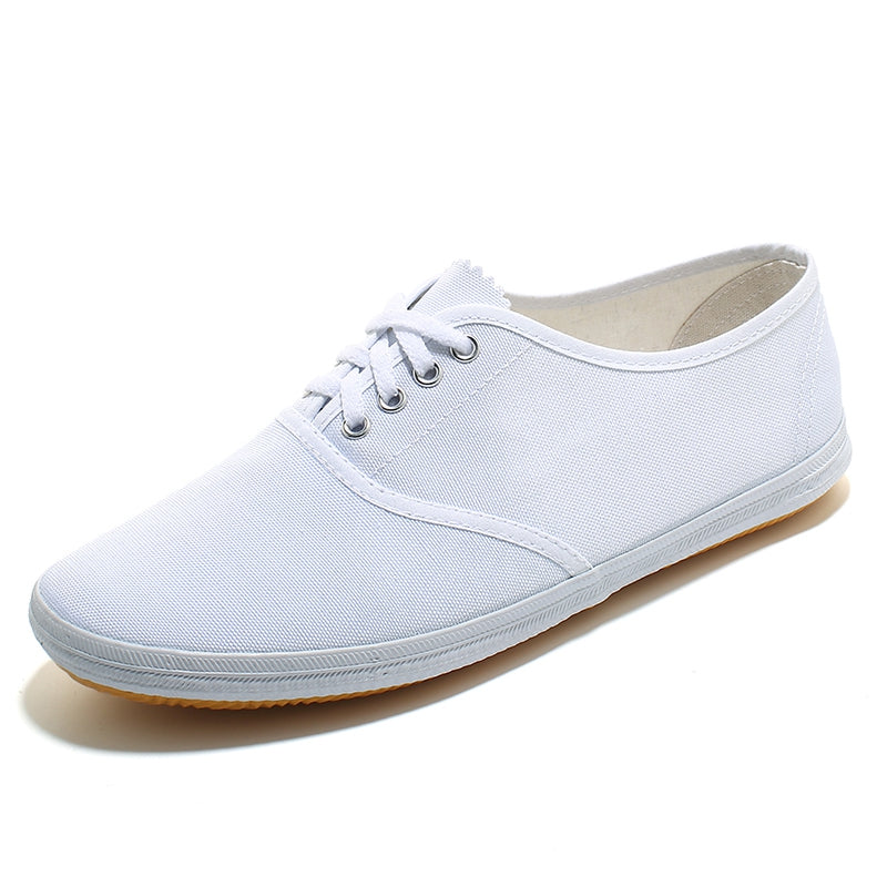 Little white shoes men and women canvas shoe Artistic Gymnastics dance Performance shoes White ball shoes morning exercises Martial arts shoes nurse work White cloth shoes