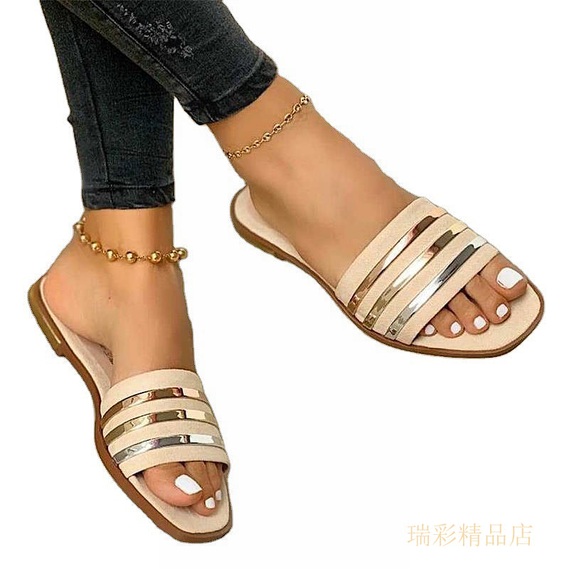 Summer   flat   bottom   plus   size   43   slippers   sandals   women   shoes