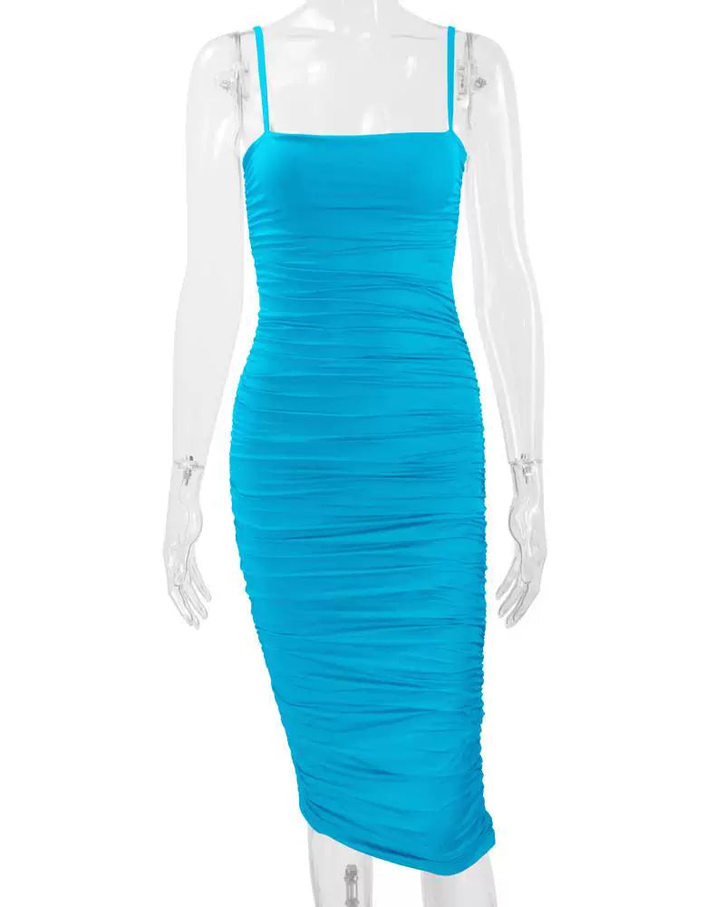 Lady's Sexy Slim Fit Sleeveless Tube Top Dress Long