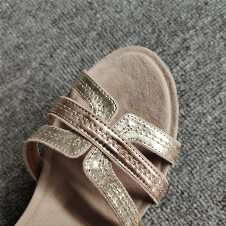 Remove the cabinet Broken code handle Thick bottom Sandals female high-heeled shoes female 2021 Summer style Slope heel Women's Shoes Fashion and leisure Beach shoes