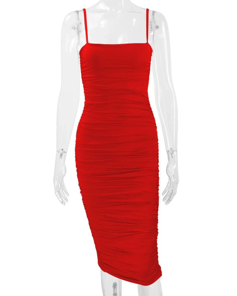 Lady's Sexy Slim Fit Sleeveless Tube Top Dress Long