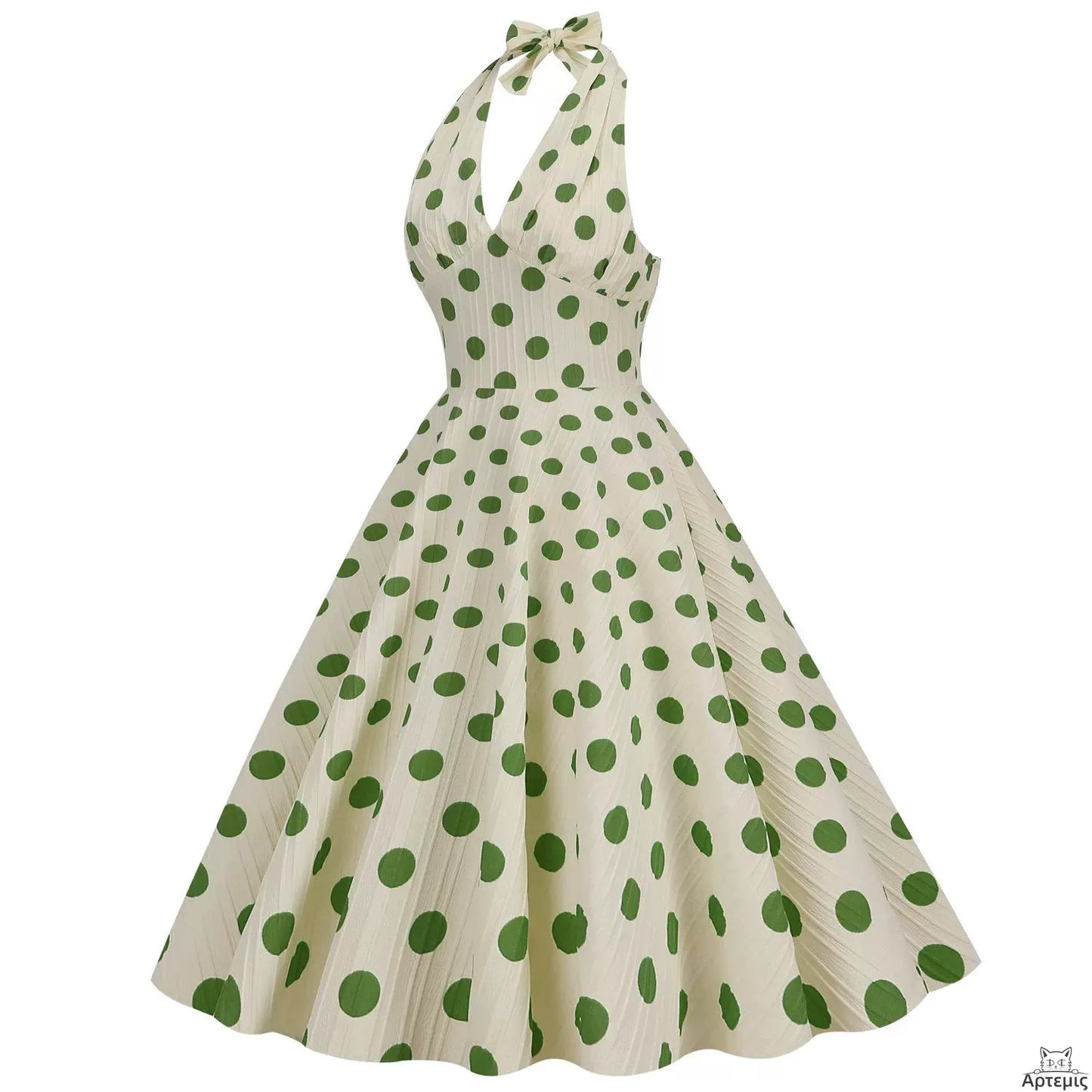 Retro Hepburn Style Polka Dot Banquet Dress