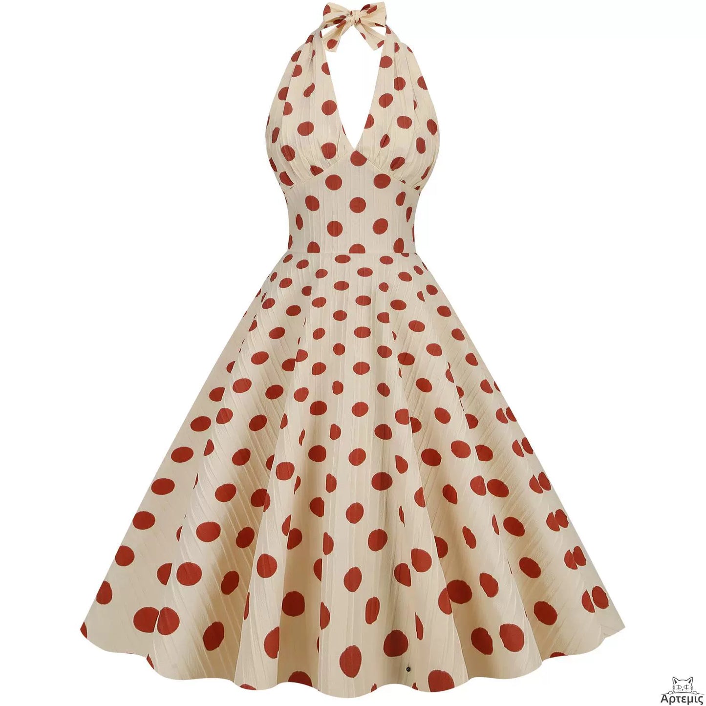 Retro Hepburn Style Polka Dot Banquet Dress