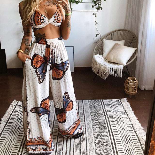 2   Pecs   Suit   Summer   Track suit   Sets   Womens   Outfits   Boho   Beach