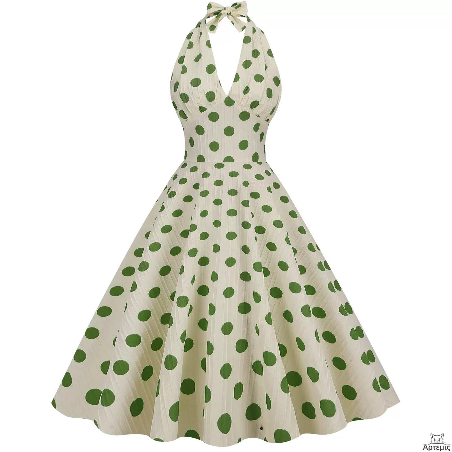Retro Hepburn Style Polka Dot Banquet Dress